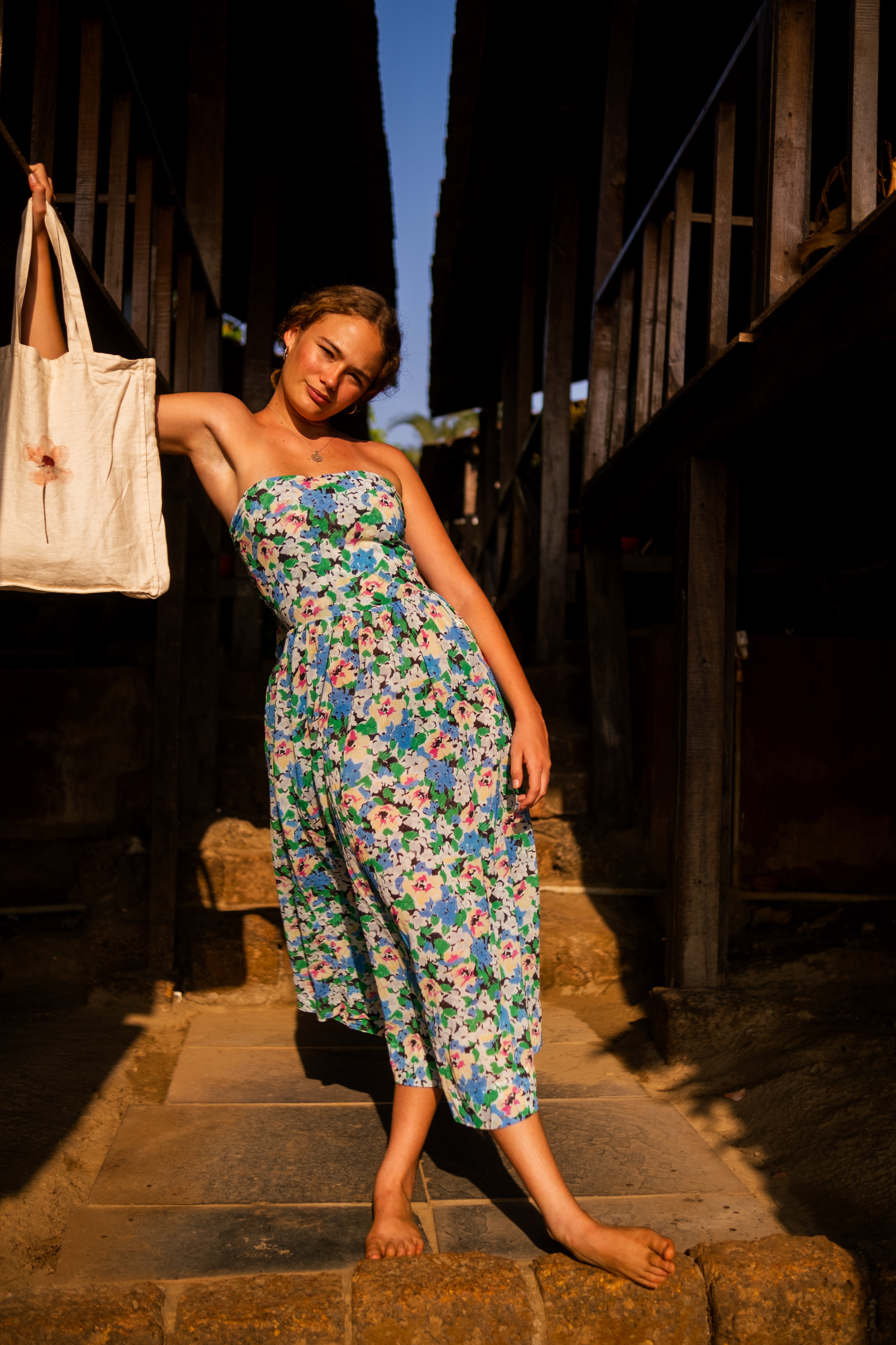 Playful Strapless A-Line Dress