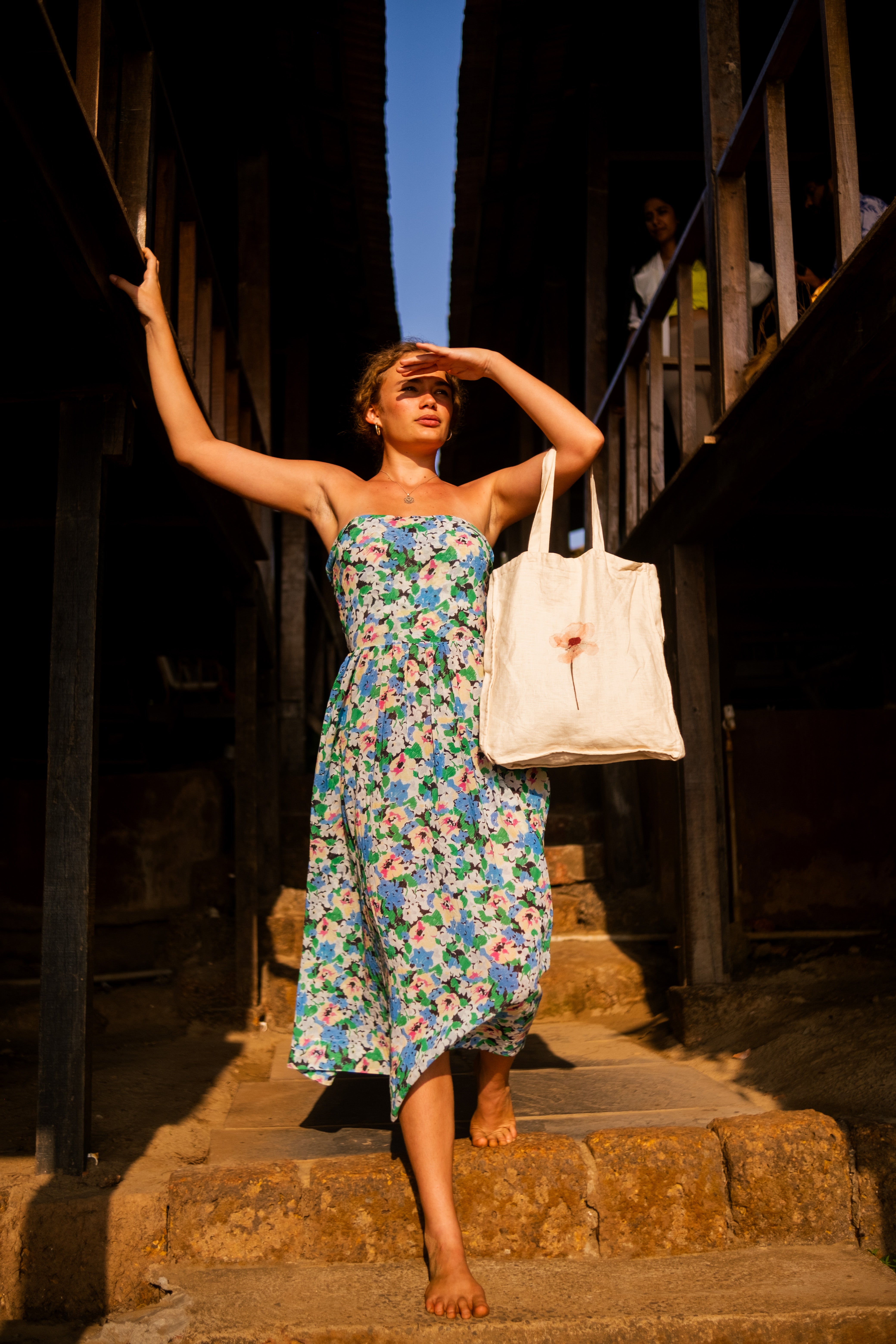 Playful Strapless A-Line Dress