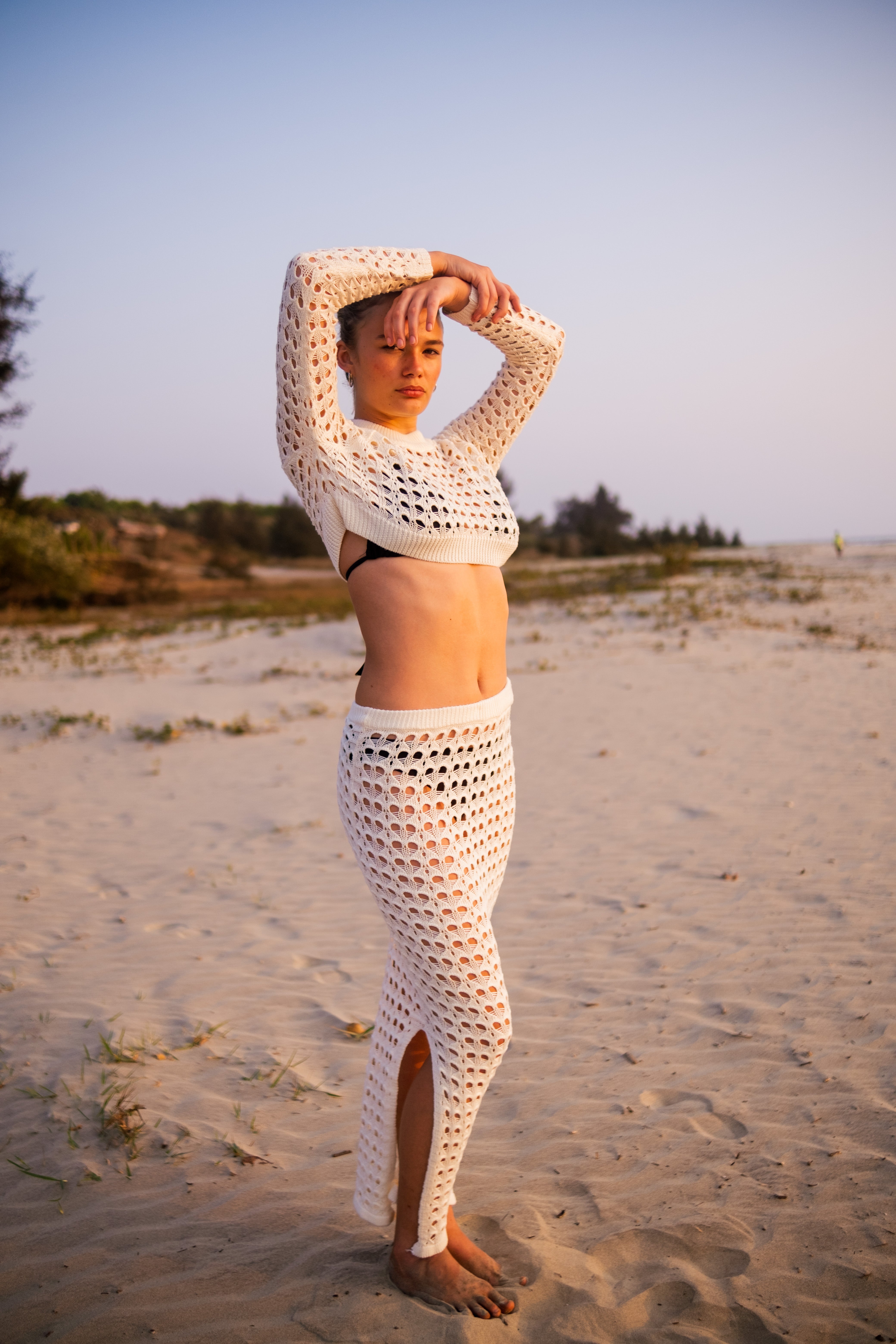 Elegant Sheer Crochet Set